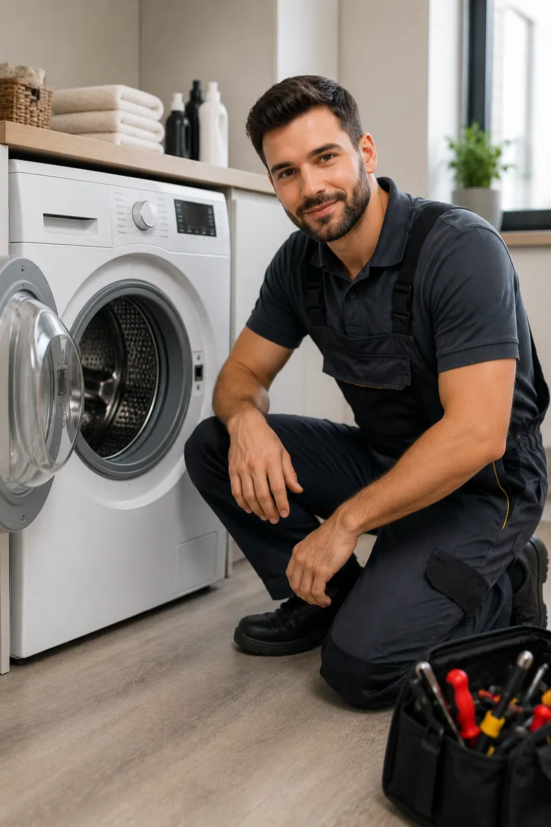 Tecnico al lavoro su un elettrodomestico Miele a Vicenza